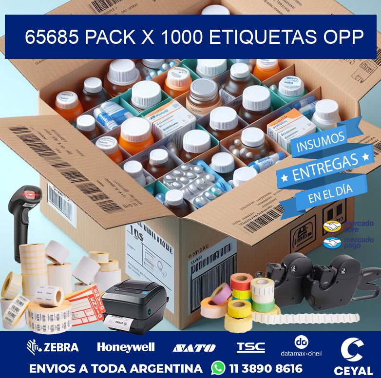 65685 PACK X 1000 ETIQUETAS OPP