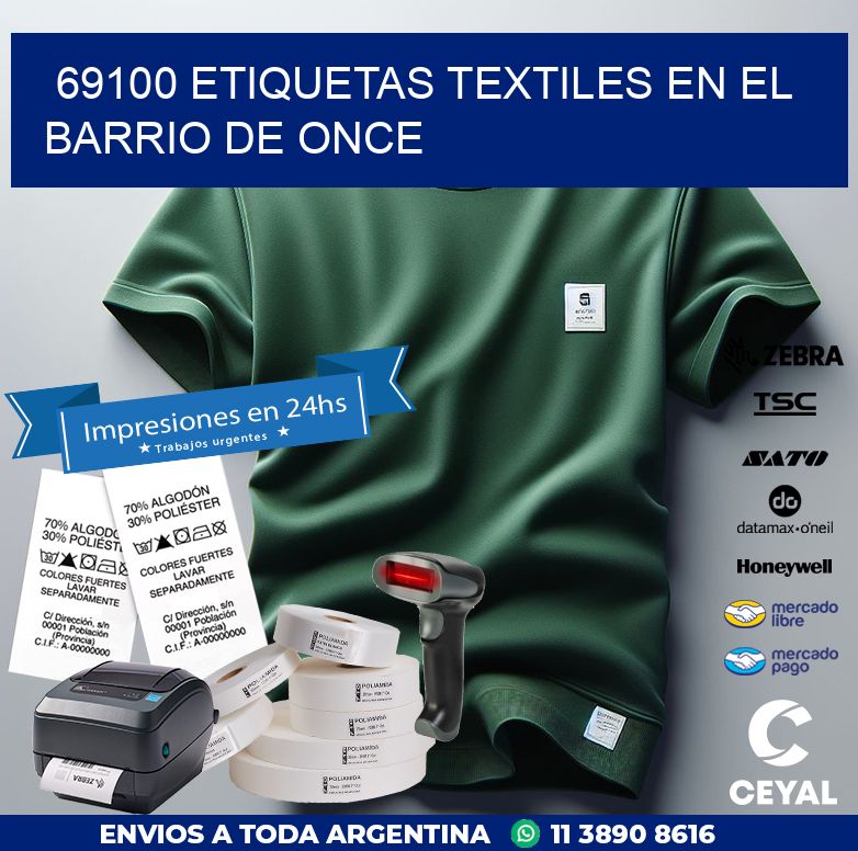69100 ETIQUETAS TEXTILES EN EL BARRIO DE ONCE