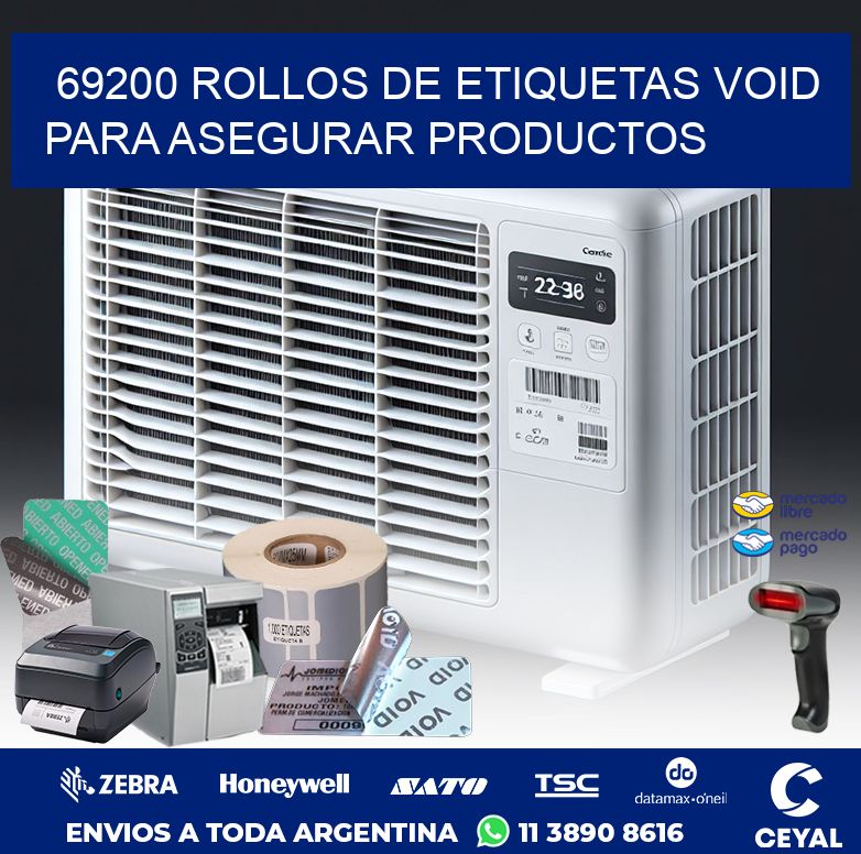 69200 ROLLOS DE ETIQUETAS VOID PARA ASEGURAR PRODUCTOS