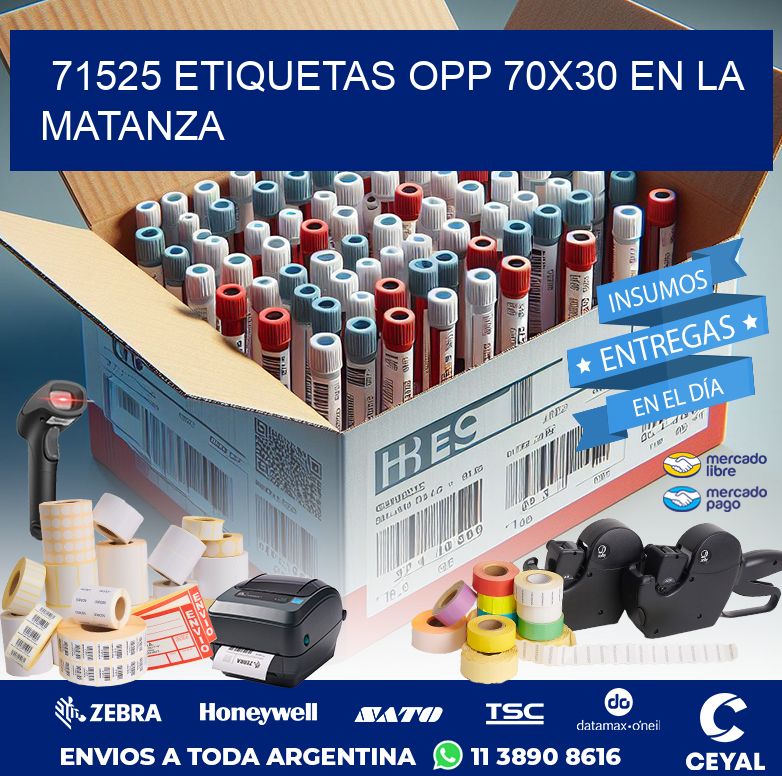 71525 ETIQUETAS OPP 70X30 EN LA MATANZA