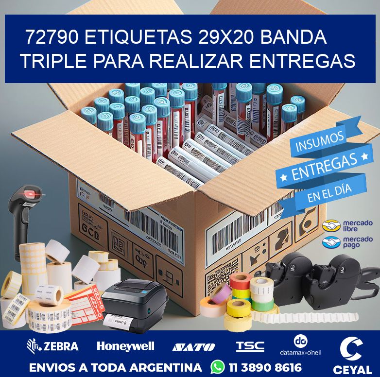 72790 ETIQUETAS 29X20 BANDA TRIPLE PARA REALIZAR ENTREGAS