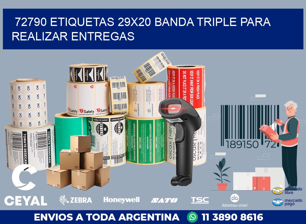 72790 ETIQUETAS 29X20 BANDA TRIPLE PARA REALIZAR ENTREGAS