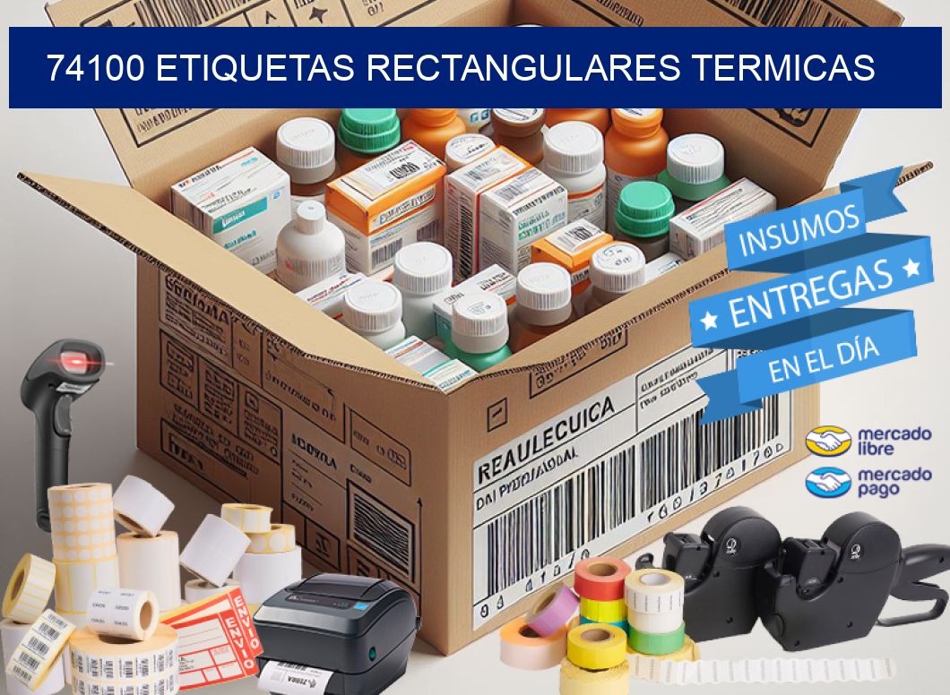 74100 etiquetas rectangulares termicas