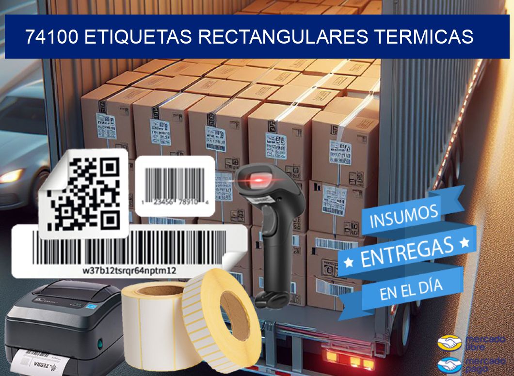 74100 etiquetas rectangulares termicas