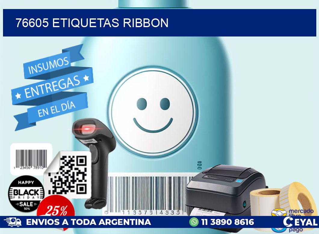 76605 ETIQUETAS RIBBON