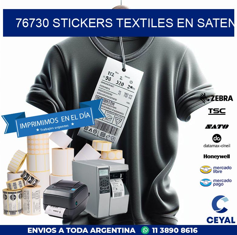 76730 STICKERS TEXTILES EN SATEN