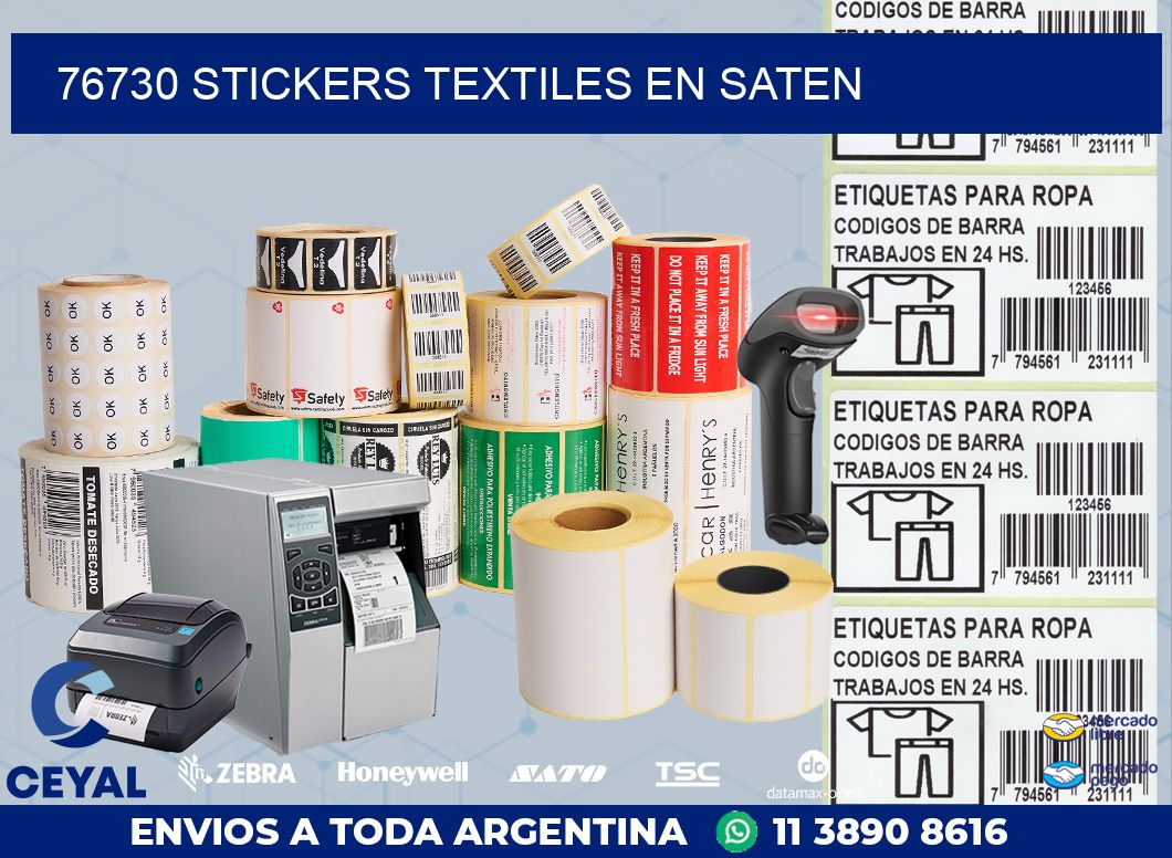 76730 STICKERS TEXTILES EN SATEN