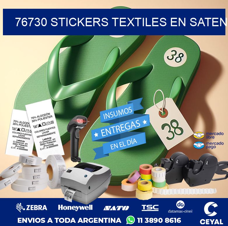 76730 STICKERS TEXTILES EN SATEN