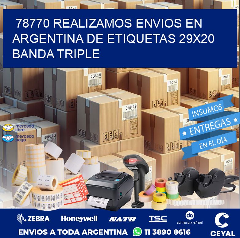 78770 REALIZAMOS ENVIOS EN ARGENTINA DE ETIQUETAS 29X20 BANDA TRIPLE