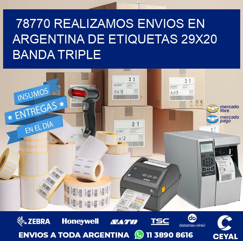 78770 REALIZAMOS ENVIOS EN ARGENTINA DE ETIQUETAS 29X20 BANDA TRIPLE