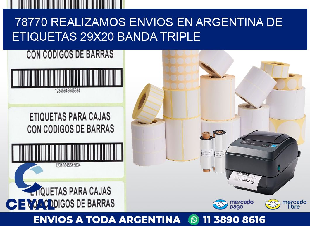 78770 REALIZAMOS ENVIOS EN ARGENTINA DE ETIQUETAS 29X20 BANDA TRIPLE