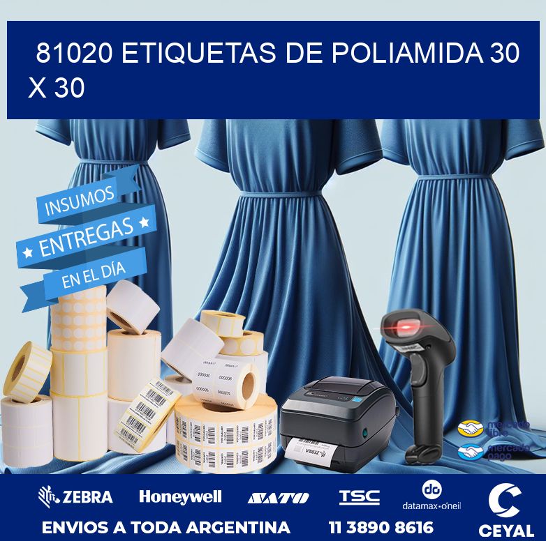 81020 ETIQUETAS DE POLIAMIDA 30 X 30