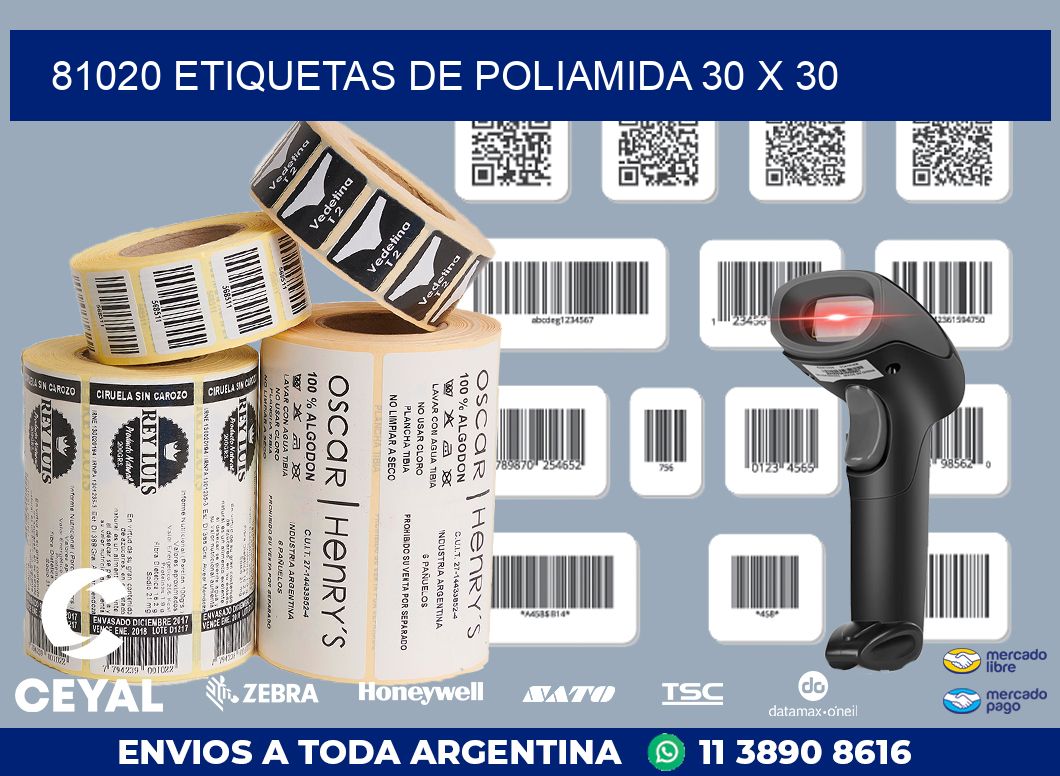 81020 ETIQUETAS DE POLIAMIDA 30 X 30