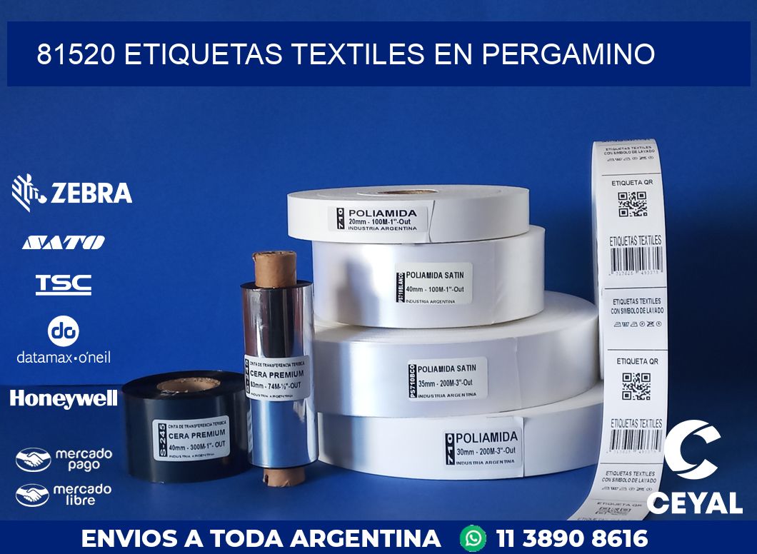 81520 ETIQUETAS TEXTILES EN PERGAMINO