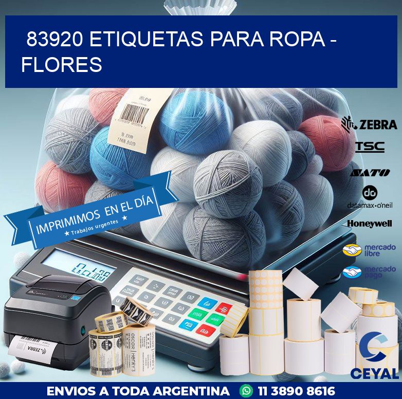 83920 ETIQUETAS PARA ROPA - FLORES