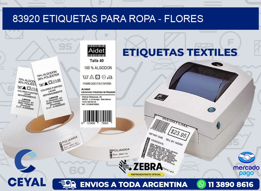 83920 ETIQUETAS PARA ROPA - FLORES