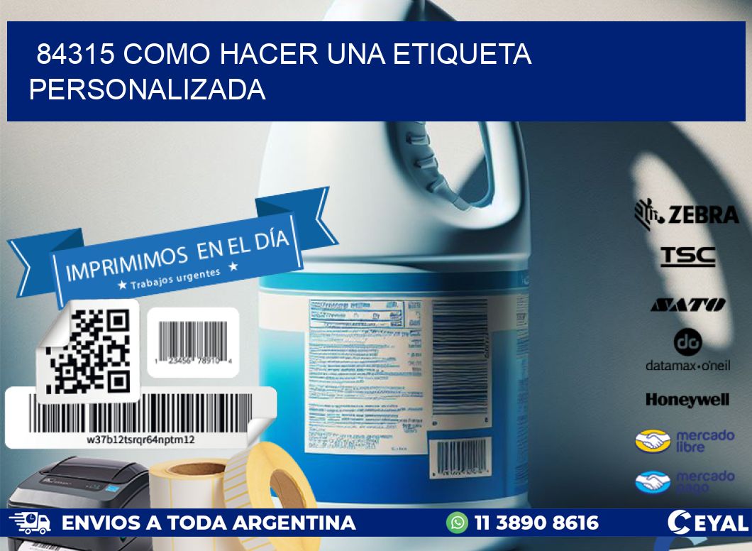 84315 como hacer una etiqueta personalizada