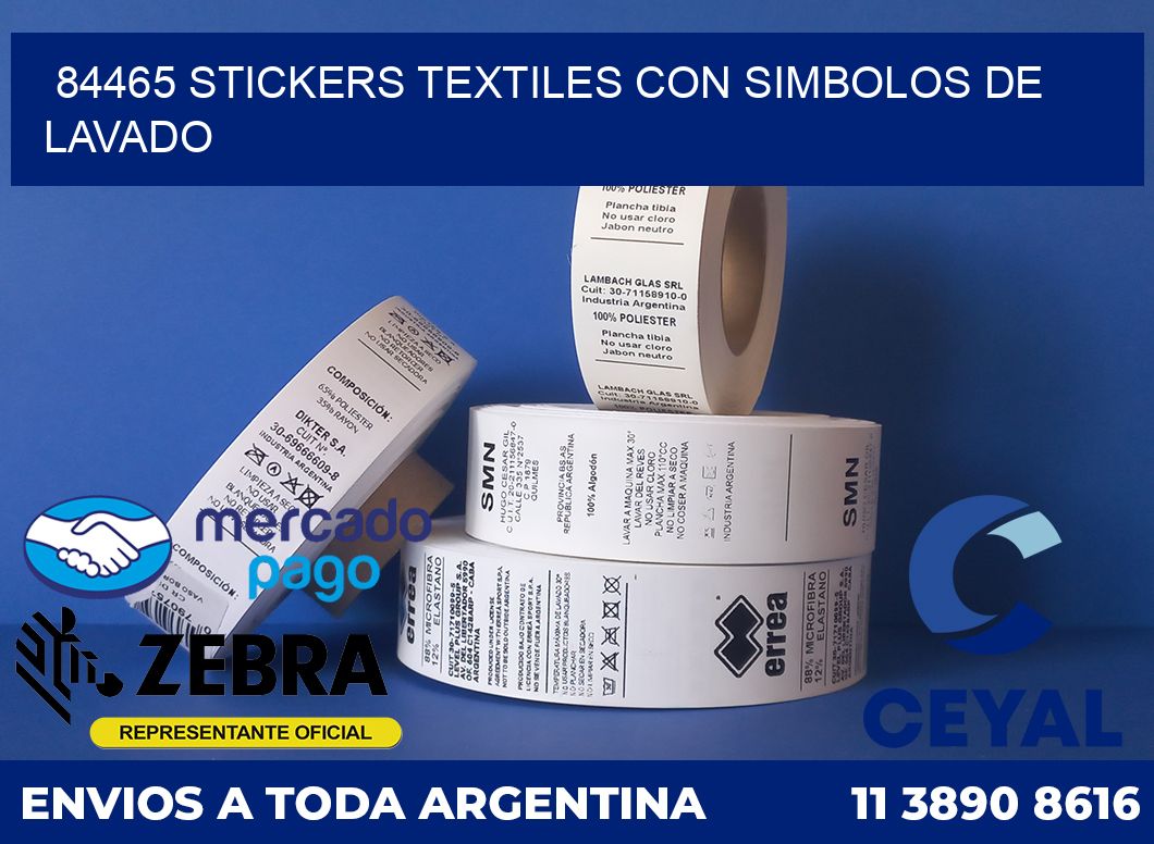 84465 STICKERS TEXTILES CON SIMBOLOS DE LAVADO