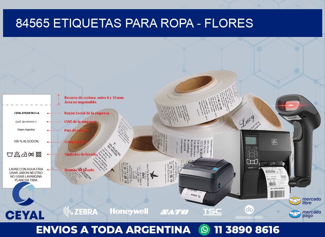 84565 ETIQUETAS PARA ROPA - FLORES