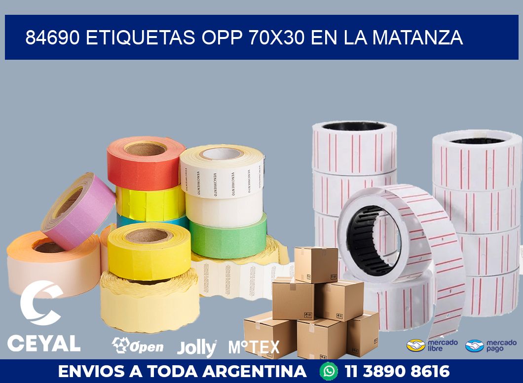 84690 ETIQUETAS OPP 70X30 EN LA MATANZA