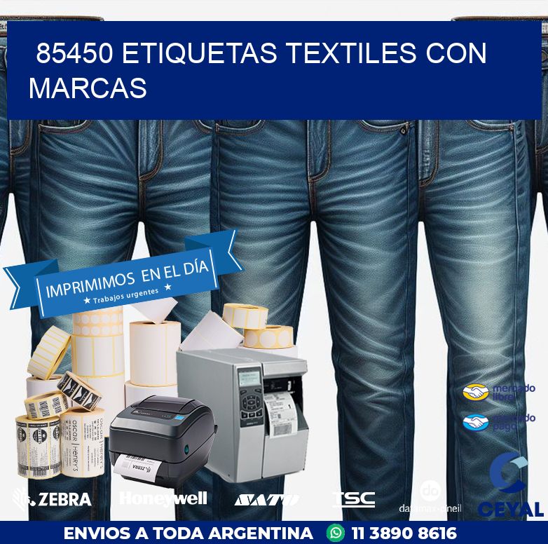 85450 ETIQUETAS TEXTILES CON MARCAS