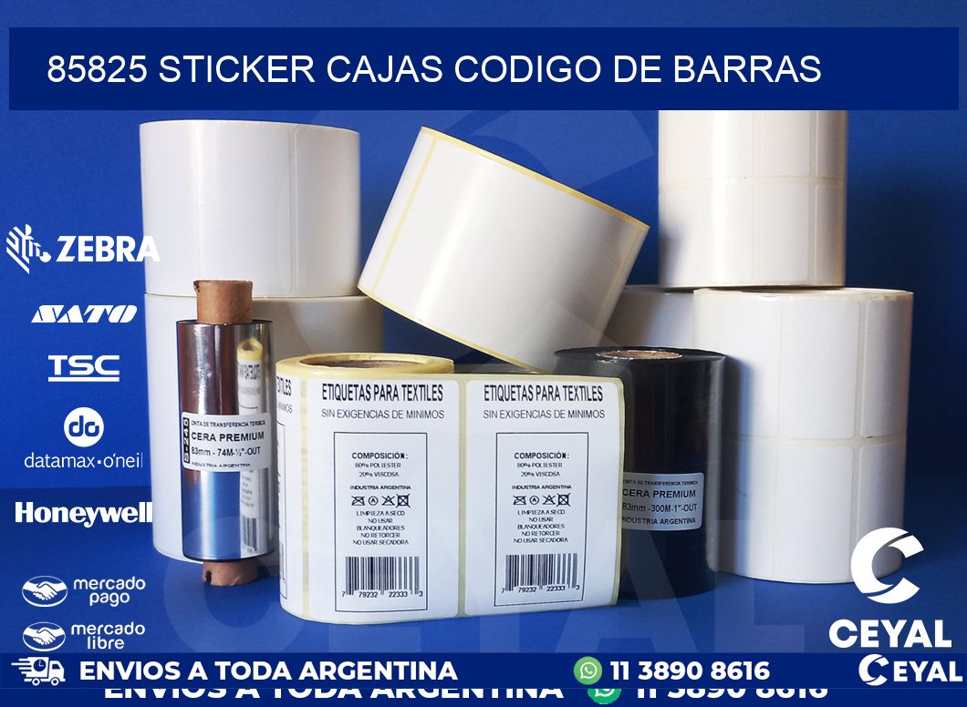 85825 STICKER CAJAS CODIGO DE BARRAS