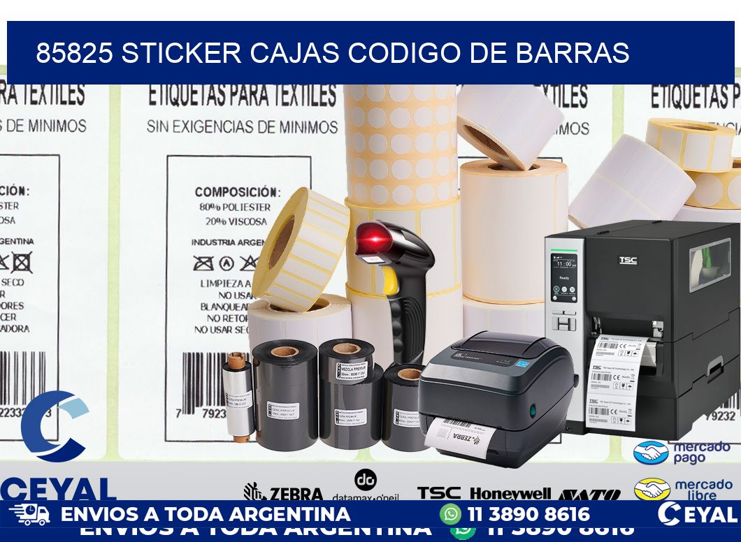 85825 STICKER CAJAS CODIGO DE BARRAS