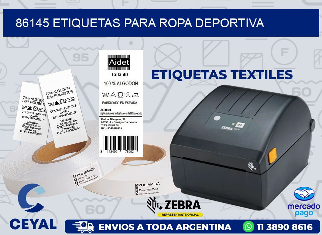 86145 ETIQUETAS PARA ROPA DEPORTIVA