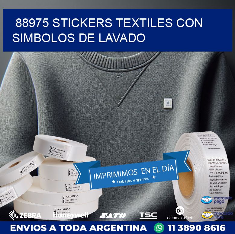 88975 STICKERS TEXTILES CON SIMBOLOS DE LAVADO