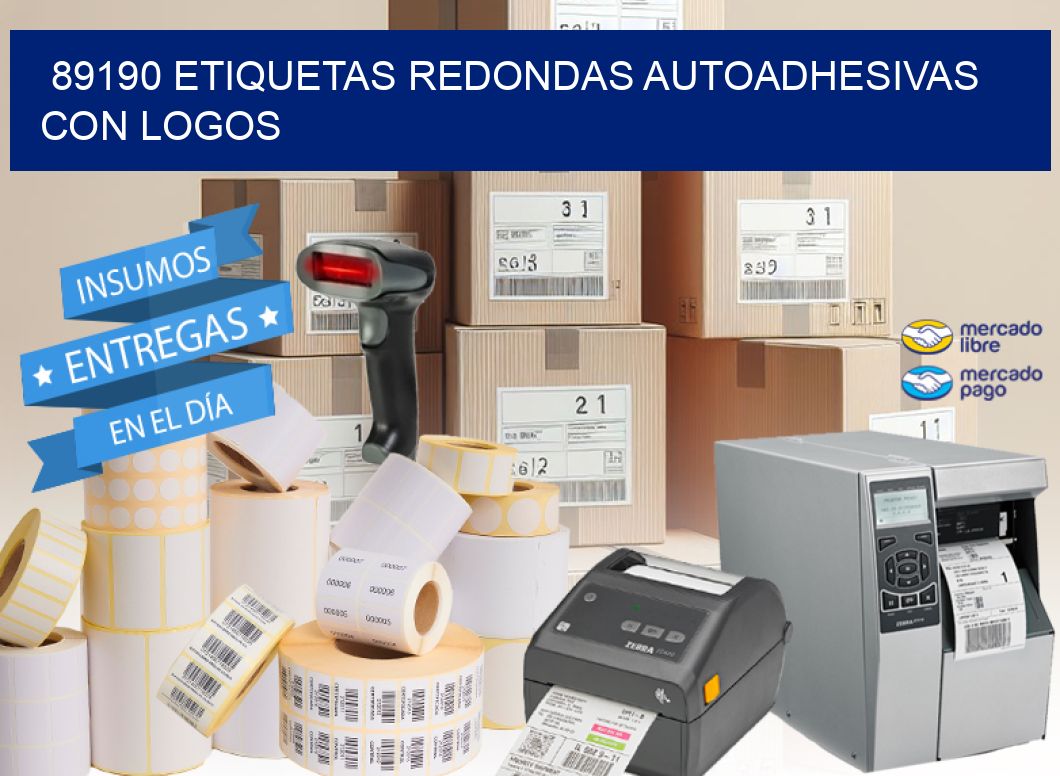 89190 ETIQUETAS REDONDAS AUTOADHESIVAS CON LOGOS