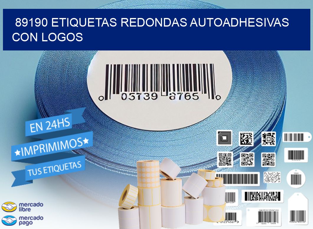 89190 ETIQUETAS REDONDAS AUTOADHESIVAS CON LOGOS