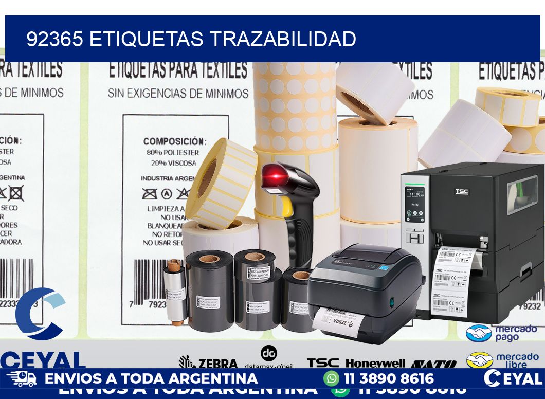92365 etiquetas trazabilidad