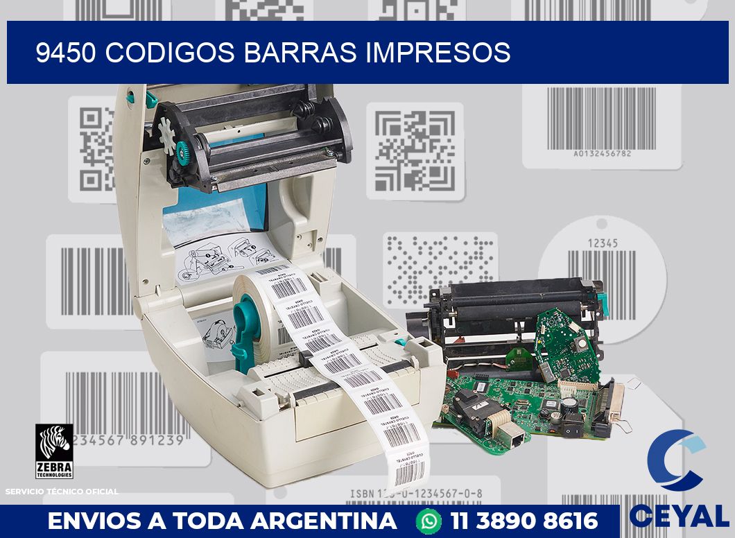 9450 CODIGOS BARRAS IMPRESOS