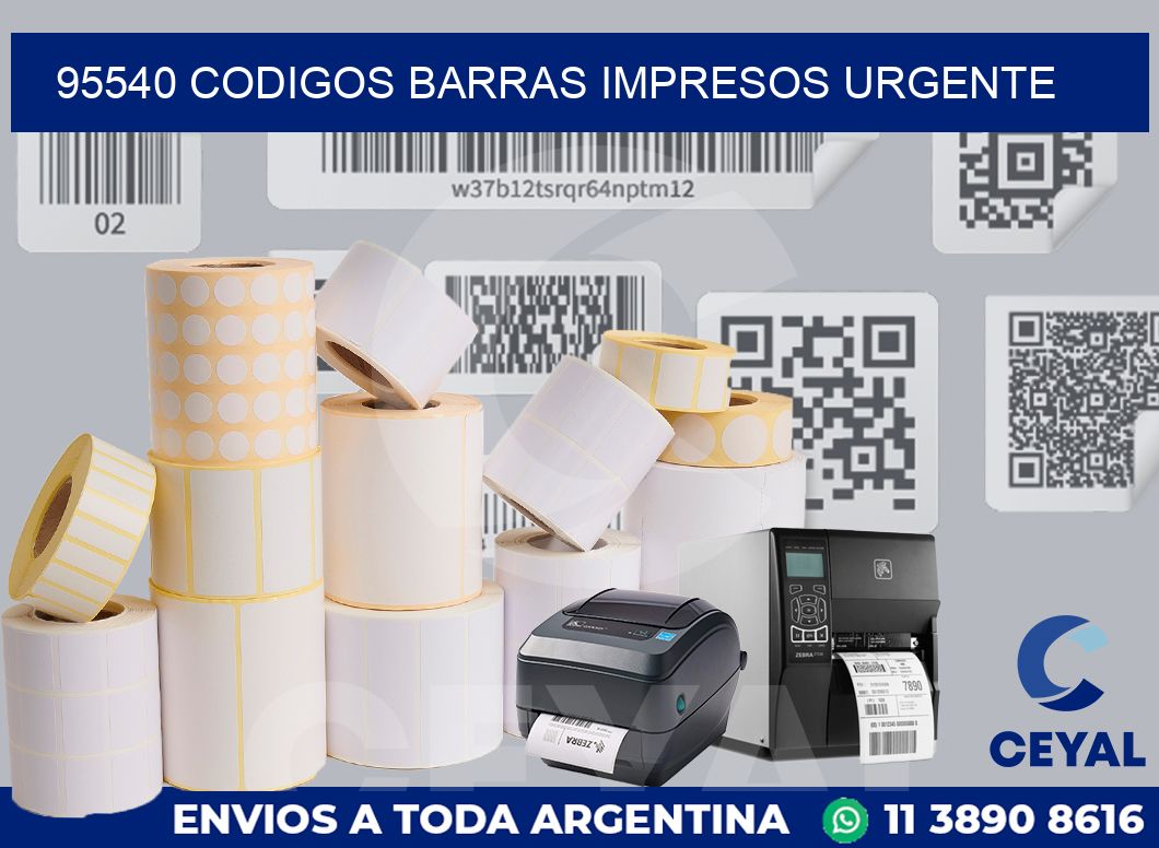 95540 CODIGOS BARRAS IMPRESOS URGENTE