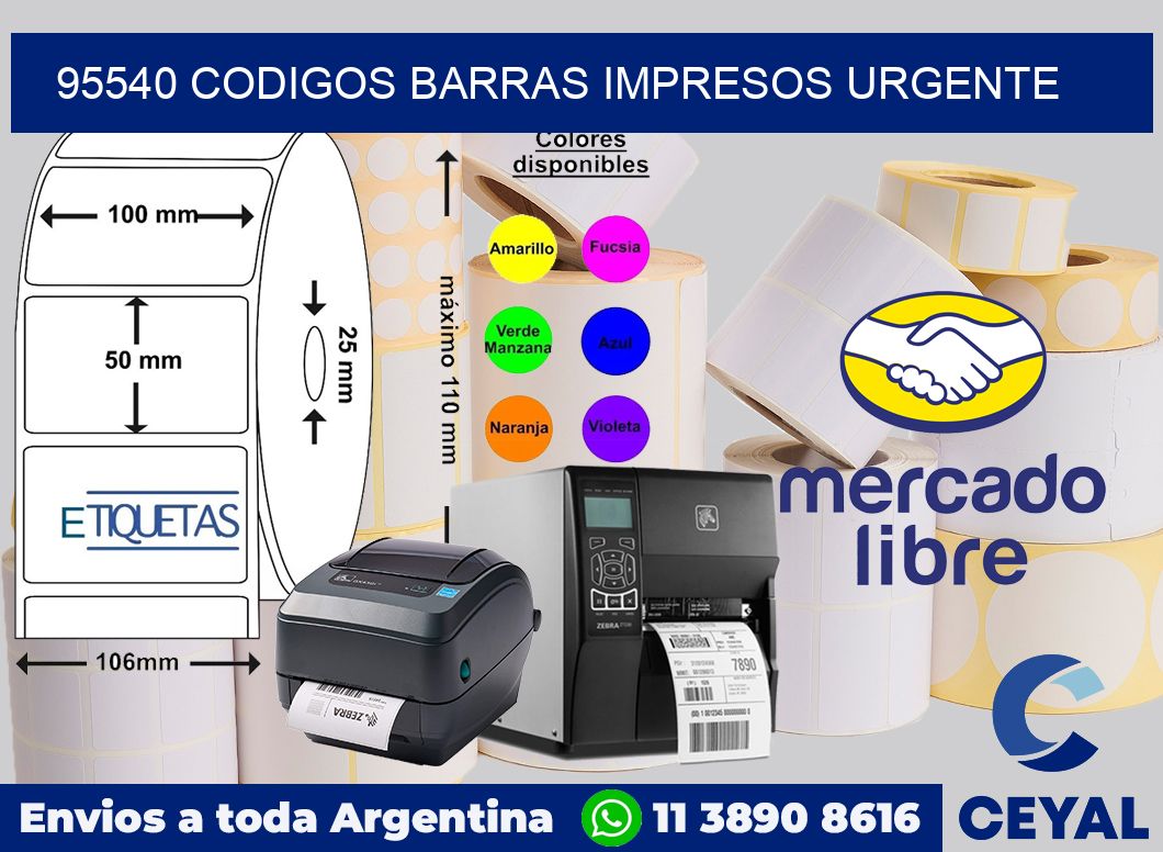 95540 CODIGOS BARRAS IMPRESOS URGENTE
