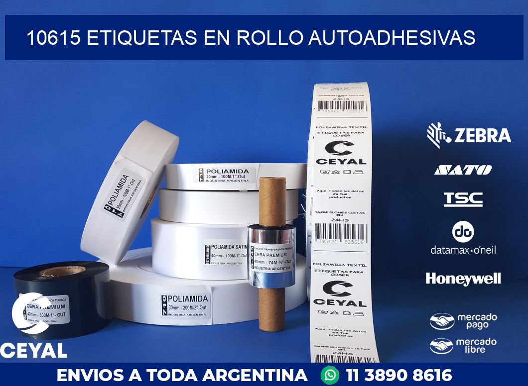 10615 ETIQUETAS EN ROLLO AUTOADHESIVAS