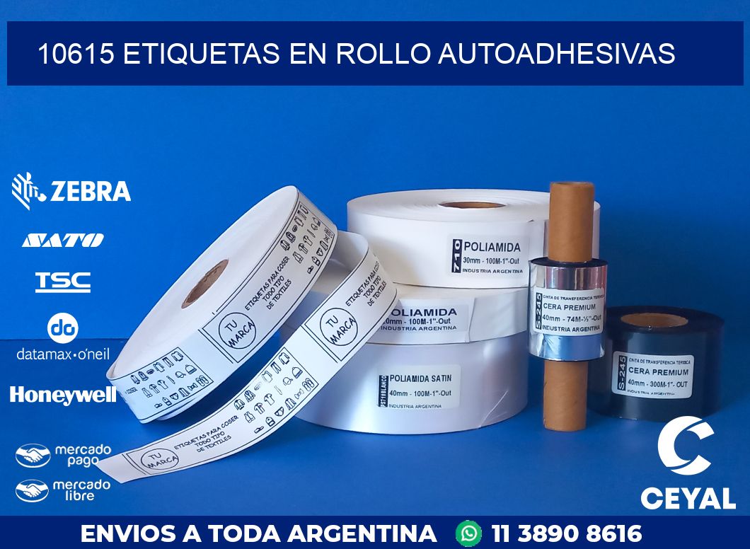 10615 ETIQUETAS EN ROLLO AUTOADHESIVAS