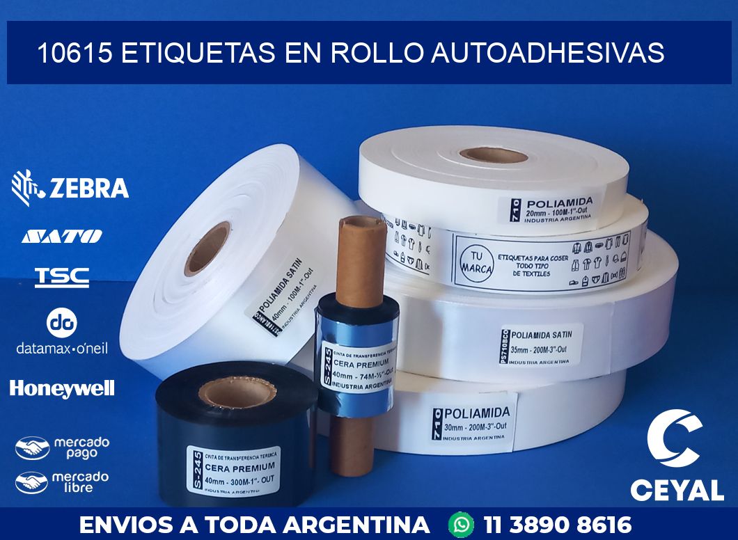 10615 ETIQUETAS EN ROLLO AUTOADHESIVAS