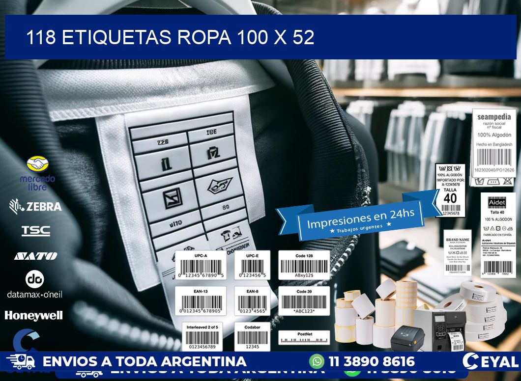 118 ETIQUETAS ROPA 100 x 52