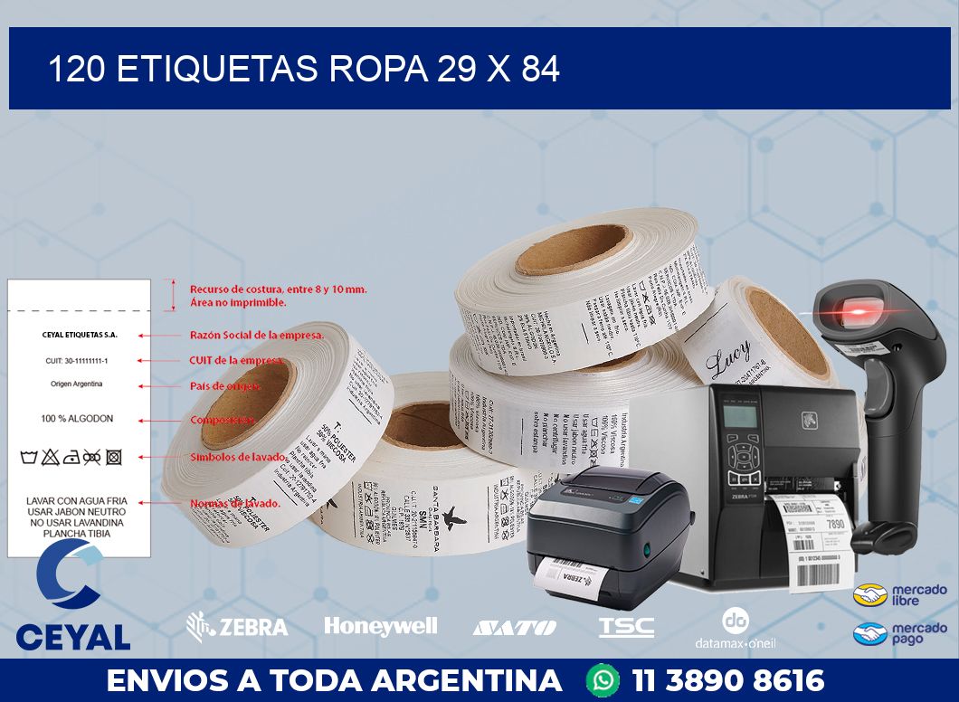120 ETIQUETAS ROPA 29 x 84