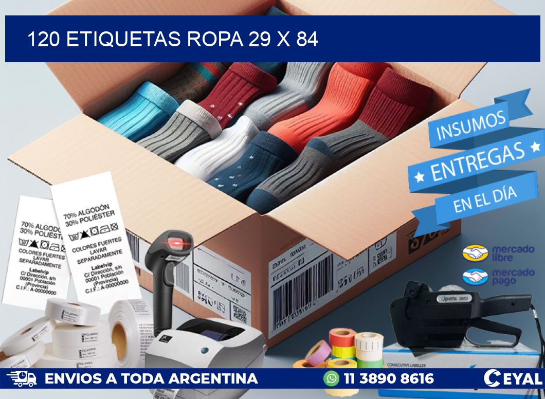 120 ETIQUETAS ROPA 29 x 84