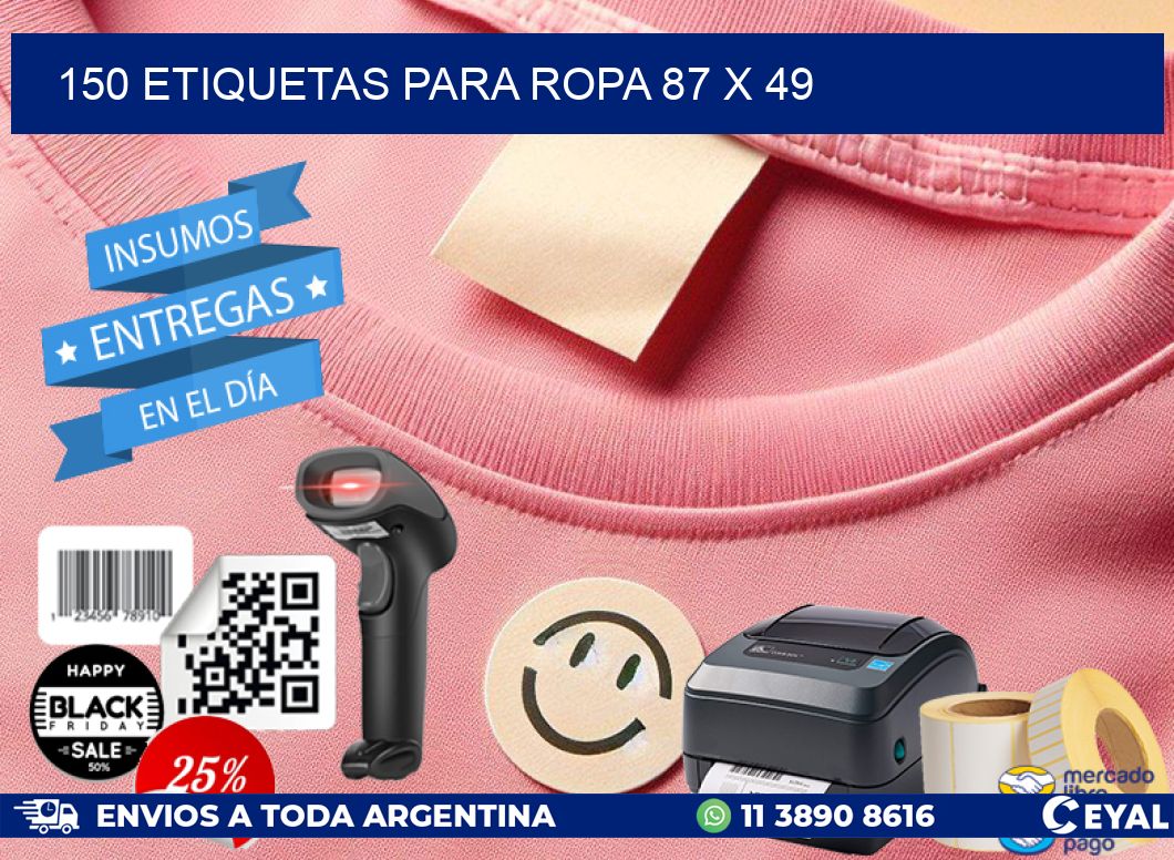 150 ETIQUETAS PARA ROPA 87 x 49