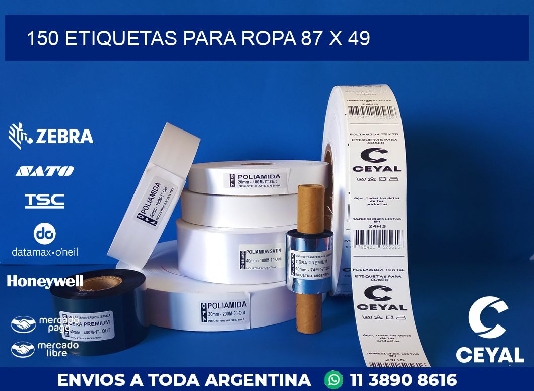 150 ETIQUETAS PARA ROPA 87 x 49