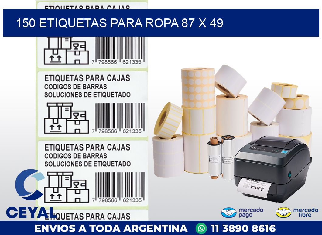 150 ETIQUETAS PARA ROPA 87 x 49