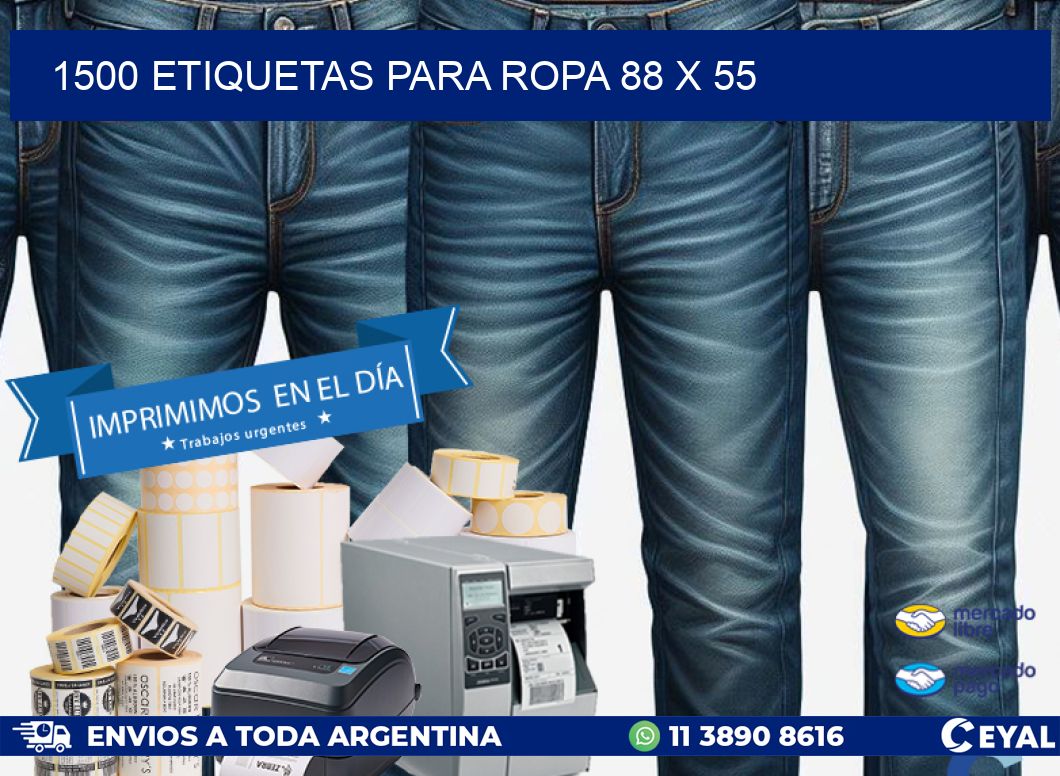 1500 ETIQUETAS PARA ROPA 88 x 55