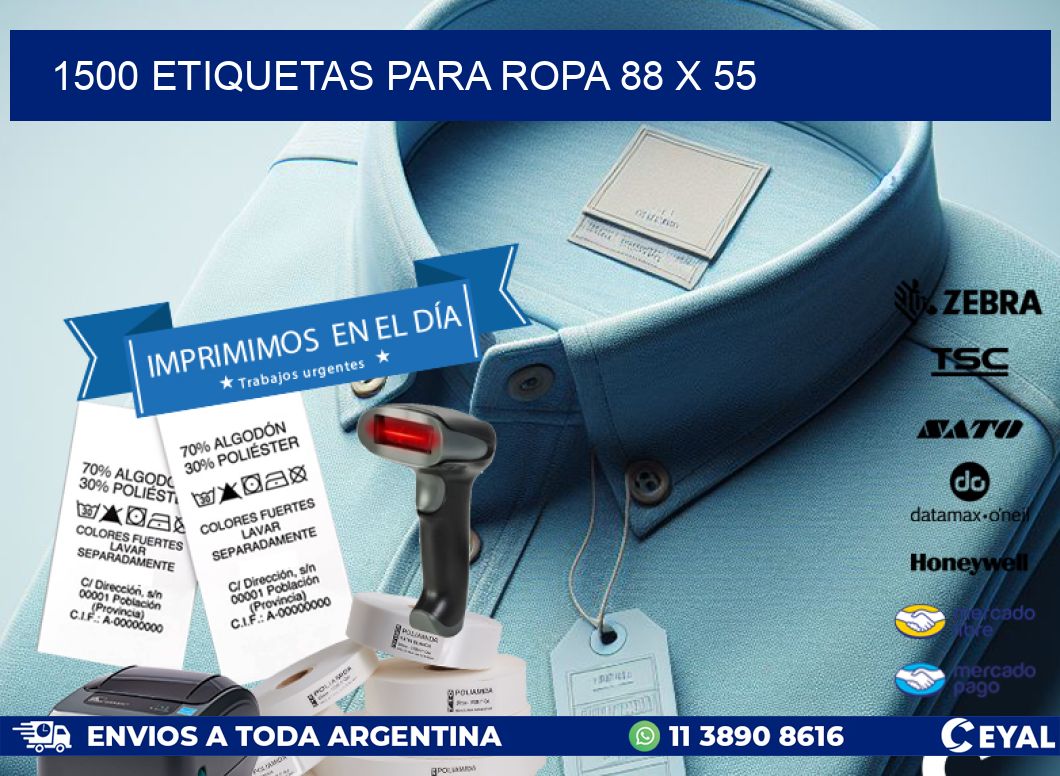 1500 ETIQUETAS PARA ROPA 88 x 55