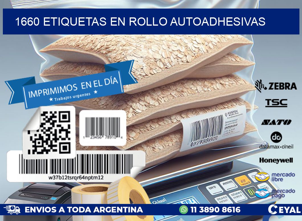 1660 ETIQUETAS EN ROLLO AUTOADHESIVAS