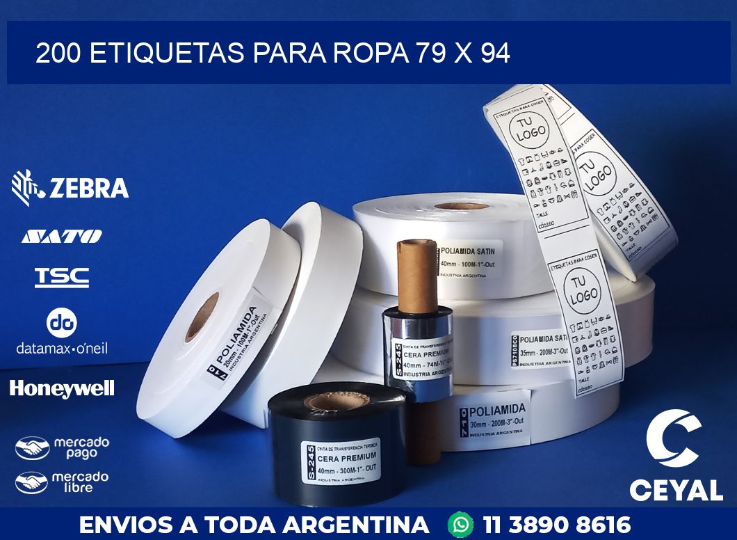 200 ETIQUETAS PARA ROPA 79 x 94