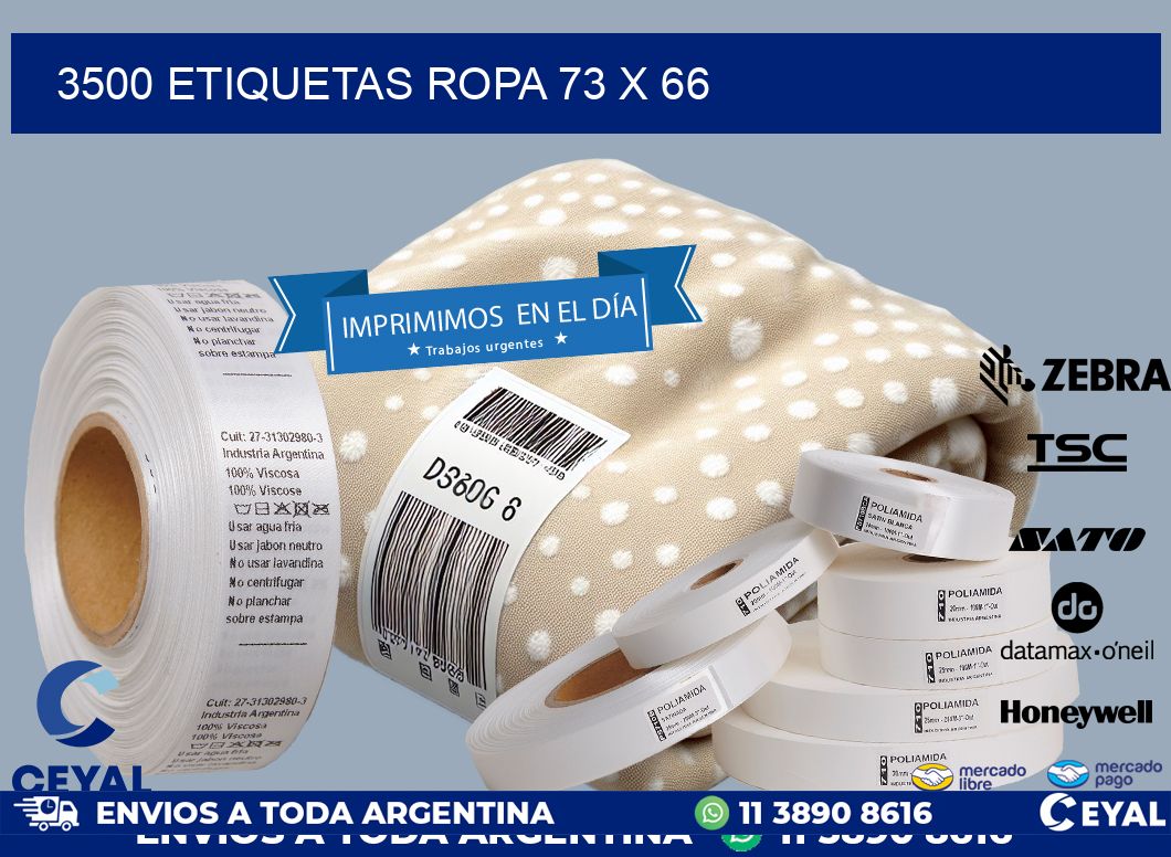 3500 ETIQUETAS ROPA 73 x 66