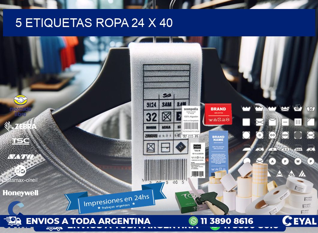 5 ETIQUETAS ROPA 24 x 40